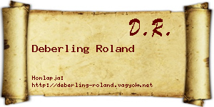 Deberling Roland névjegykártya
